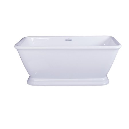 Aqua Eden Pedestal Bathtubs, 60.06 L, 27.94 W, White, Acrylic VTSQ602824